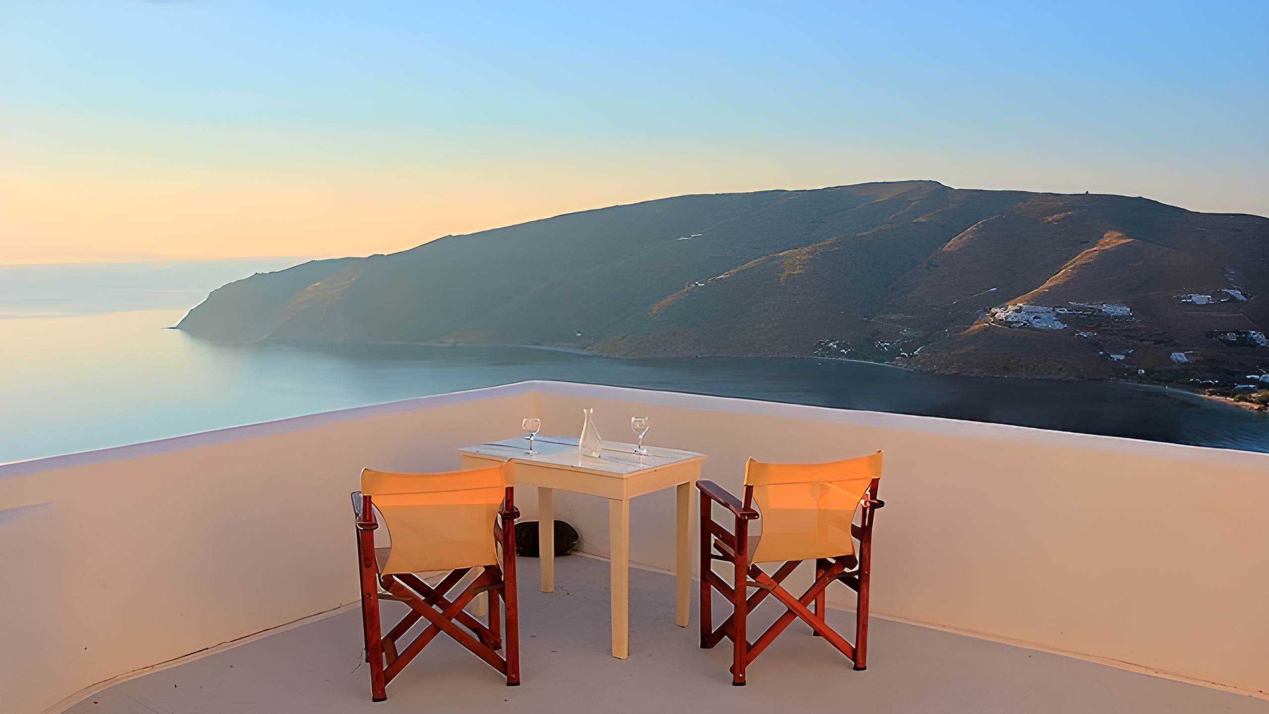 Uranos Studios sunset terrace view