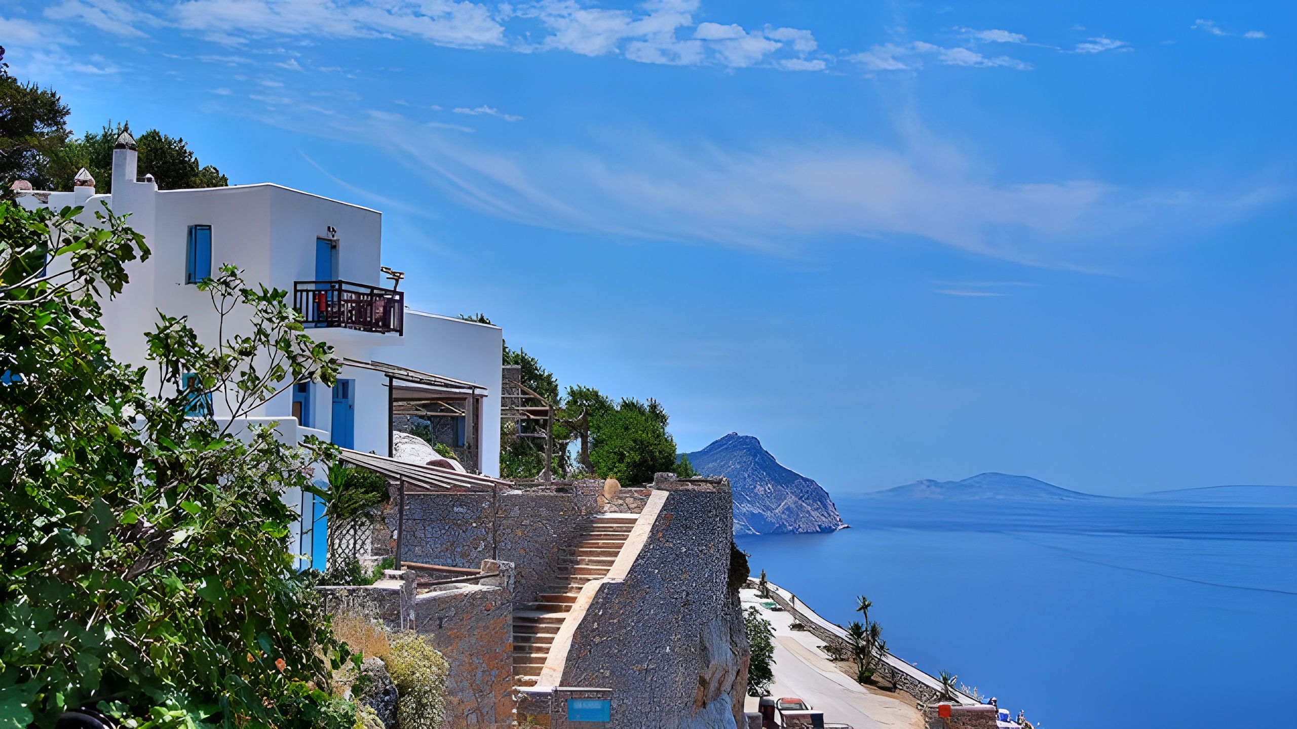 Uranos Studios exterior and sea view